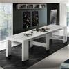 Web Furniture Tavolo da pranzo bianco consolle allungabile 90x51-300cm Pratika Larch