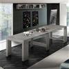 Web Furniture Tavolo da pranzo consolle allungabile grigio 90x51-300cm Pratika Bronx