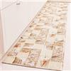 PETTI Artigiani Italiani - Tappeto Cucina Passatoia Cucina Antiscivolo e Lavabile 52x240 cm Disegno Lidia Beige 100% Made in Italy