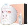 IBORRIA Maschera LED per Viso, Terapia della Luce con 3 Colori nel Vicino Infrarosso, LED Face Mask con Silicone Flessibile, Terapia con Luce Rossa a Casa per Tutti i Tipi di Pelle (Bianco Elegante)