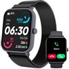 TOOBUR Orologio Smartwatch Donna Uomo, 1.8 Fintess Tracker con Alexa, Chiamate Risposta, 100 Sport, Contapassi e Cardiofrequenzimetro, Impermeabile IP68, Compatibile con iOS Android, MetalloNero