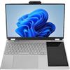 Bewinner Laptop a Doppio Schermo da 15,6 Pollici con Touchscreen da 7 Pollici, 16 GB di RAM N5105 Processore Notebook a Doppio Schermo, Schermo 1080P, Sblocco delle Impronte Digitali, (16GB+1TB Spina UE)