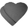RAINPOP 2 Piatti da Portata in Ardesia, 20 x 20 cm, a Cuore, Antracite per Servire e Scrivere, Nera per Buffet Sushi