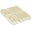 SONGMICS Set di 4 Divisori per Cassetti, Organizzatori Pieghevoli | Salvaspazio, in Tessuto Non Tessuto, Beige Sabbia, Collezione Tina RUS04M