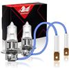 WinPower H3 55W 12V Lampadine alogene per fari auto 3000K Lampada fendinebbia super brillante gialla, 2 pezzi