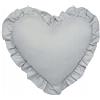 PIMKO Cuscino a forma di cuore con volant, con volant, cuscino decorativo, cuscino per divano, con federa e imbottitura, 45 x 50 cm (grigio)