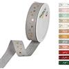 Halbach Seidenbänder 295 Stars Nastro regalo natalizio in poliestere grigio 2,5 cm