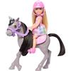 Barbie - Chelsea e Pony, Set con Bambola Chelsea e Cavallo Grigio, Include Il Casco e la Sella per Cavalcare Il Suo Dolce Pony, Giocattolo per Bambini, 3+ Anni, HTK29
