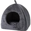 Surakey Cuccia per gatti da interni, grotta per gatti, calda tenda per gatti con cuscino rimovibile e lavabile, cuccia per gatti e gattini