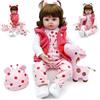 RUNGQIANY Bambole Reborn 24 Pollici 60cm Realistiche Bambola Handmade Morbido Silicone Vinile Ragazzi Ragazze Giocattoli Regali di Natale Reborn Femmina(Baby Doll Natale)