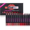 RoseFlower 12 Pezzi Set Rossetti Liquidi Opaco, Rossetto Matte Impermeabile Antiaderente a Lunga Durata, Lucidalabbra Liquido Vellutato Durevole, Trucco Confezione Regalo, per Donna Ragazze