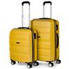 ITACA - Set valigie - Set Valigie Rigide Offerte. Valigia Grande Rigida, Valigia Media Rigida e Bagaglio a Mano. Set di Valigie con Lucchetto Combinazione TSA, Senape