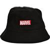 Elbenwald Cappello a Secchiello Marvel con Motivo Logo per Uomini Donne Unisex Nero