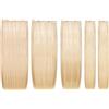 She Easy Long Hair Extension 100% Made in Italy, Applicazione Veloce e Facile a Clip - Set da 5 Pezzi Capelli Veri Lisci - Biondo Platino Chiarissimo