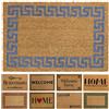 moorg Zerbino Ingresso Esterno, Zerbino Cocco per Entrata con Base Antiscivolo, Tappeto Esterno Ingresso con Cornice Blu, Anti-Sporco e Assorbente 40x60 cm
