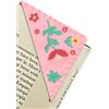 CuteHome Segnalibro d'angolo personalizzato ricamato a mano, segnalibro ricamato a fiori unico e carino per gli amanti dei libri (1 pezzo, rosa)