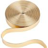 GORGECRAFT 5.5Yds Cinturino in Pelle Piatta Lucida Oro Metallizzato Larghezza 15 mm Strisce di Pelle PU Lucida Strisce di Pizzo in Pelle Strisce di Perline Nastro Artigianale Doppio Lato Forniture
