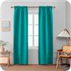 GIRASOLE HOME Coppia Tende Barbados Termiche Totalmente Oscuranti 2 Pannelli da 90x240cm con Tasca, Verde Acqua