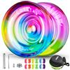 MAGICYOYO yoyo Rispondente professionale per avanzati, cristallino gradiente K2 con rimpiazzo bordo non rispondente + 12 cinghie + sacchetto da yoyo + strumento di rimozione + asse