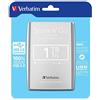 Verbatim Store 'N' Go - Hard Disk Esterno Portatile, USB 3.0, Argento, 1 TB