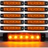 Biqing YuanGu Luci di posizione laterali a LED,12V Ambra impermeabile luci laterali a LED per camion rimorchio camion cabina autobus barca trattore camper 10pcs