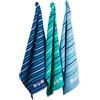 DII 100% Cotone, Lavabile in Lavatrice, Everyday Kitchen Basic Printed Game Day Dishtowel, 45,7 x 71,1 cm Set di 2- Football & Stripes, Blue Sea, Set di 3