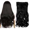 SEGO Extension Clip Capelli Lunghi Veri Mossi [Nero Scuro] Una Ciocca con con 5 Clip Sintetica Ondulata 3/4 Full Head 130g - 27 Inch 68cm
