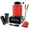 TOAUTO Forno a fusione digitale da 3 kg, 1400 W, 2000 F, kit per forno a fusione automatico con grafite, stampo a barra, argento, oro, rame, alluminio