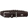 HUNTER Solid Education, Collare per Cani, in Pelle, Robusto, Morbido, Intrecciato A Mano, 50 S-M, Marrone Scuro