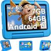 Oangcc 2024 Tablet Bambini 7 Pollici Android 13, 7GB RAM+64GB ROM (TF 1TB), WiFi 6 BT 5.0, Octa-Core, GMS Certificated | Controllo Parentale | Doppia Fotocamera | GPS | Tablet con Custodia EVA - Blu