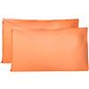 FARFALLAROSSA Coppia di Federe 100% Puro Cotone 40x80 CM, Set di 2 Tessuti per Cuscino Letto Made in Italy, Chiusura a Busta, Tinta Unita, Misura Standard - Arancione