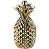 Relaxdays Salvadanaio a Forma di Ananas, Porta Risparmi Originale, Monete & Banconote, HxD 24 x 10,5 cm, Oro