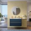DEGHI Mobile bagno sospeso 100 cm blu esotico opaco con lavabo e specchio - Dedalo