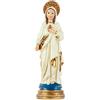 DRW Figura del Sacro Cuore di Maria con Base Blu in Resina Dipinta a Mano 15 cm