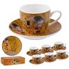 DRW Set di 6 tazze con piatto Klimt 100 ml 6,5 x 5 x 11 cm