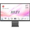 MSI Modern MD271UL Monitor Business, 27" 4K UHD IPS- 60Hz , 4ms, 3840x2160, schermo eyefriendly, 99% DCI-P3 / 139% sRGB Colour Gamut - 2x HDMI 2.0b, DP 1.2a, USB Type-C (65W PD)