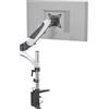 hjh OFFICE Supporto per monitor 1 braccio 15-27 pollici VM-MG1 alluminio bianco nero braccio porta monitor con molla a gas, portata fino a 8 kg, 802010