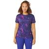 ASICS ALL Over Print SS Top, T-Shirt Donna, Eggplant/Blue Violet