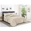 Tata Home Trapunta Coperta Piumone Invernale Caldissimo Imbottito 570 gr/mq in Pile Velluto 3D e Agnellato Sherpa Letto Matrimoniale 2 Piazze 260x260 cm Made in Italy MOD. Zigzag Glitter Beige Sabbia