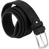 Simaru Cintura da Uomo in Sughero Buenos Aires Elegante Cintura da Uomo in Sughero con Fibbia in Metallo, Duratura e Vegana ((85cm - S-M), Nero)