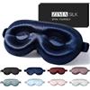 ZIMASILK Mascherina da notte regolabile in 100% pura seta di gelso da 22 momme