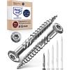 NietFullThings Vite da terrazza in acciaio inossidabile TORX a testa di lente a tacca di taglio TORX e nervature di pelatura in V4A 5-mm di spessore 40-mm lunghezza della vite 50 pezzi 26-mm fil. parziale 5x40
