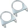 Yeepeo 2 fascette stringitubo da 60 mm, in acciaio zincato, con dado, piastra a U per tubi