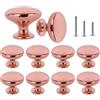 ShipeeKin 10X Pomelli Rotondi Per Armadietti, Cromati Lucidi, Per Porte, Per Armadi, Cassetti, Camera Da Letto, Bagno, Mobili 30mm(Oro rosa)