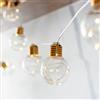 Lights4fun - Catena di 10 Lampadine Decorative con Micro LED Bianco Caldo a Pile per Interni ed Esterni