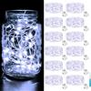 btfarm 12 Pezzi Mini Luci LED a Batteria, 2M 20LED 3 Modi Lucine Decor a Batteria, IP65 Impermeabile Stringa Luci Catena Luminos DIY per Esterni Interni Natale Matrimoni - Bianco Fredda