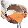 ZAIGON scolapasta in silicone alimentare - accessori da cucina - scolapasta e colino per pasta, frutta, verdura - 100% senza BPA -perfetto per pentole, padelle e ciotole, arancio
