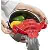 ZAIGON scolapasta in silicone alimentare - accessori da cucina - scolapasta e colino per pasta, frutta, verdura - 100% senza BPA - lavabile in lavastoviglie - perfetto per padelle, pentole e ciotole