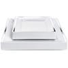 Matana 40 Piatti Quadrati in Plastica Bianca Premium con Bordo Argento - 2 Misure: 20 x 24cm, 20 x 16,5cm - Eleganti, Resistenti e Riutilizzabili - Matrimoni, Compleanni, Natale, Barbecue, Feste