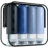 Gemice Bottiglie da Viaggio in Silicone, 4Pezzi 90ml Contenitori con Riutilizzabili Comprimibili, per Shampoo, Balsamo, Crema, Lozione, per Viaggio in Aereo